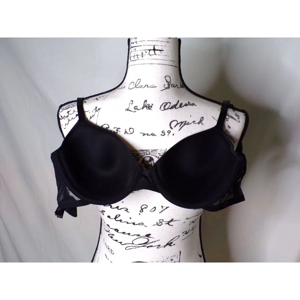 🆕 NATORI Frame Contour Underwire T-Shirt Bra 34DD Black #721310
